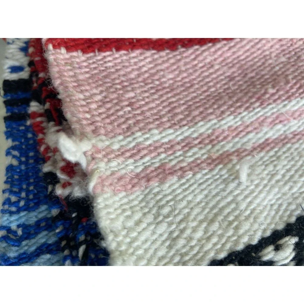 Mexican Serape Falsa Blanket Throw Southwestern Striped Fringe Yoga Boho 78x58